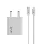 boAt WCDV 22.5W Dual Port Charger with 22.5W Power Delivery Support & 18W Quick Charge 3.0, Type C to Type C Cable(White)