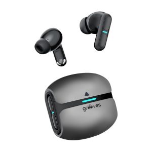 GROOVES Delta Spaceship Inspired Low Latency Gaming,True Bluetooth Gaming Dual Mode, (White, True Wireless)