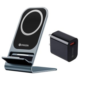 UNIGEN UNISTAND Mag Safe 15W Fast Charging [with Adapter] Magnetic Stand, Aluminum Alloy Black