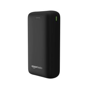 Amazon Basics 27000 mAh 65W Ultra Fast Charging Power Bank | Type C Power Delivery (Black)