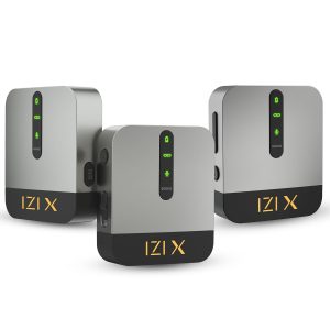 IZI X Dual Channel Wireless Microphone 360° Omnidirectional, 120M Range, 15Hr Playback, Fast Charging