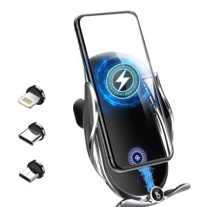 ROKEA Wireless Charger for Car, 15W Qi Fast Charging Wireless Car Charger, Black