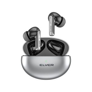 Elver Buds X - Dual ANC+ENC, Dynamic Drivers, 50+HRS Playback, Type-C Fast Charging (Metallic)