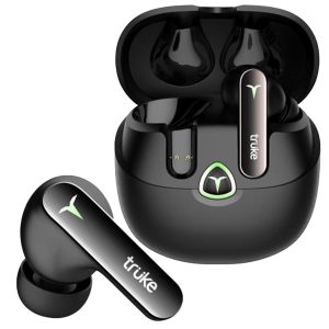 truke New Launch BTG Flex Gaming Earbuds with Dual Pairing, 40ms Ultra Low Latency Battle Mode™, Sunset Black