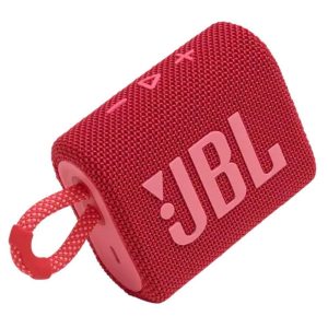JBL Go 3, Wireless Ultra Portable Bluetooth Speaker, Pro Sound, Vibrant Colors with Rugged Fabric Design, Waterproof, Type C (Without Mic, Red)