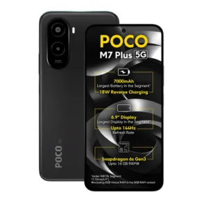 POCO M7 Plus 5G (Carbon Black, 128 GB)  (4 GB RAM)