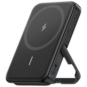 Anker 322 Magnetic Wireless Power Bank (MagGo), 5,000 mAh, with 12W USB C output, with Mobile Stand,Black