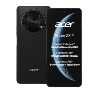 Acer Super ZX 5G (Carbon Black, 4GB RAM, 128GB Storage)