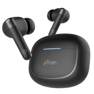 pTron Bassbuds Duo Pro TWS in Ear Earbuds with 3D Audioscape,Fast Type-C Charging&Ipx5(Black)