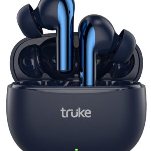 truke Just Launched Buds Q1 Plus True Wireless in Ear Earbuds, Quad-Mic Adv. ENC, 80H Playtime (Blue)