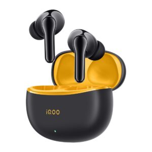 iQOO TWS 1e in-Ear Earbuds with Mic, Upto 30dB Active Noise Cancellation, Upto 42 hrs Playback time (Flame Yellow)