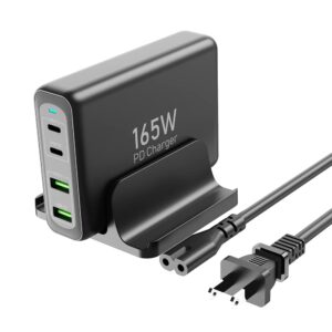 165W USB C Charger Station, GaN Tech 4-Ports Laptop Fast Charging Charger