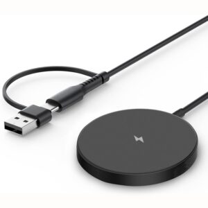 UNIGEN MAGTEC 100 Magnetic Wireless Charger Magsafe 15W Fast Charging Compatible with iPhone & All Qi-Enabled Devices-Black