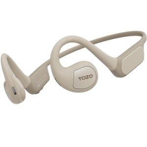 TOZO OpenReal Open Ear Headphones Bluetooth 5.3 Air Conduction Wireless Headphones Sport Earbuds, khaki