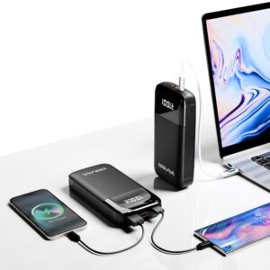 Coolnut Premium Compact Laptop Power Bank 74Wh(20000mah) Fast PD 65watt Input/Output with EV Batteries