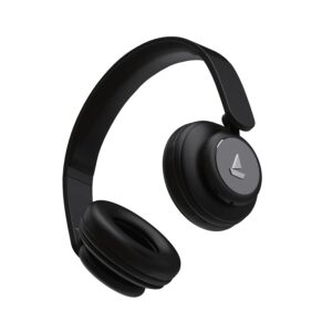 boAt Rockerz 450 Bluetooth On Ear Headphones with Mic, Upto 15 Hours Playback, 40MM Drivers,(Luscious Black)