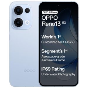 OPPO Reno13 5G (Sky Blue, 12GB RAM, 512GB Storage)