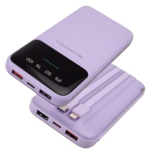 ZEBRONICS MW60 Power Bank, 10000 mAh, Rapid Charge,(LAVENDER)