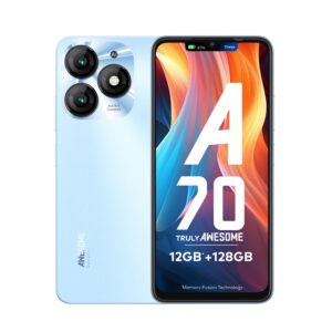 itel A70 (4GB RAM, 128GB ROM) upto 12GB RAM with Memory Fusion | Azure Blue