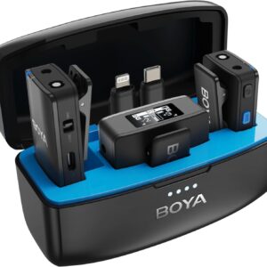 BOYAMIC Wireless Lavalier Microphone for iPhone, Android, Smartphone, DSLR Camera, Clip on Wireless Lapel Mic for Live Streaming