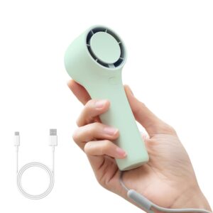 MERTTURM® Handheld Fan, Portable Mini Turbo Fan, 3000mAh USB Rechargeable Personal Hand Fan, Light green