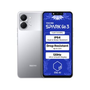 Tecno Spark Go 3 (Titanium Grey, 4GB+64GB | Super Durability Drop Resistant & IP64 Rated