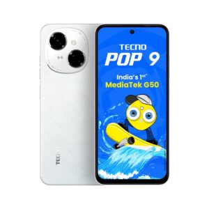 Tecno POP 9 (Glittery White, 3GB+64GB) |India's 1st Mediatek G50 | IP54 Rated