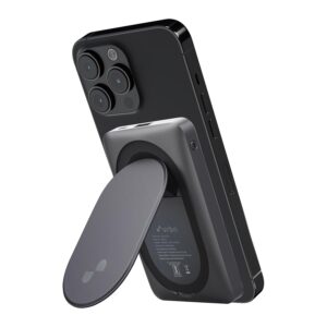 URBN 10000mAh Sleek MagSafe Power Bank with Kickstand | 15W Fast Wireless & 20W Wired Charging, Black)