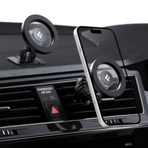 Spigen Air-Vent Type Car Mount Compatible with Magsafe, [Super Strong Magnet]- Black