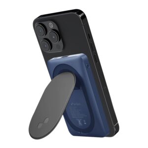 URBN 10000mAh Sleek MagSafe Power Bank with Kickstand | 15W Fast Wireless & 20W Wired Charging, Blue)