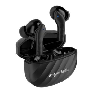 Amazon Basics TWS in-Ear Earbuds (AB-T10) with Fast Charging up to 50 Hours of Playtime | (Black)