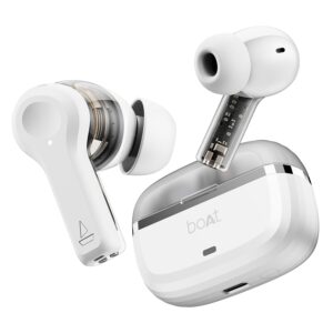 boAt Nirvana Space Truly Wireless in-Ear Earbuds w/ 360º Spatial Audio, ANC Up to 32dB, 100hrs Playback, Celestial White