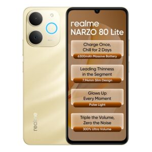 realme NARZO 80 Lite 4G (Beach Gold, 4GB+64GB) | 6300mAh Segment's Biggest Battery
