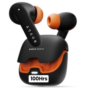 Boult Audio Z40 Pro with 100H Playtime, Quad Mic ENC, 45ms Low Latency Gaming, Premium Rubber Grip Case, 13mm Bass Drivers, (Midnight)