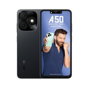 itel A50|6.6" HD+ Display with Dynamic Bar| 3GB RAM +64GB ROM, Upto 8GB RAM with Memory Fusion | Misty Black