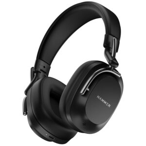 HAMMER Bash Pro 32 dB Hybrid ANC Over Ear Wireless Headphones, 4 Mics for Clear Calling,5.3 Black
