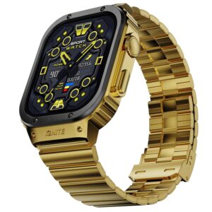 Fire-Boltt Maverick Smartwatch 51.308mm (2.02 inch) IPS Display, Voice Assistant (Black Gold)