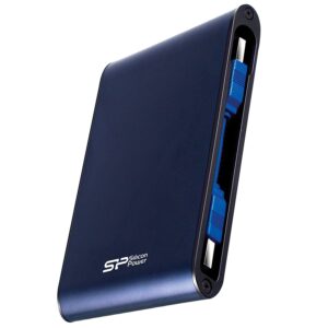 SP Silicon Power Armor A80 1TB Rugged External Hard Drive, Metal Casing Military-Grade Shockproof Water-Resistant USB 3.0 Portable HDD, Blue