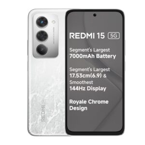 Redmi 15 5G Frosted White 6GB + 128GB | Segment's Largest 7000mAhA Battery