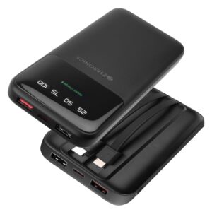 ZEBRONICS MW60 Power Bank, 10000 mAh, Rapid Charge, Black