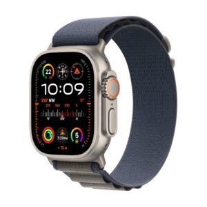 Apple Watch Ultra 2 [GPS + Cellular 49mm] Smartwatch with Rugged Titanium Case & Blue Alpine Loop