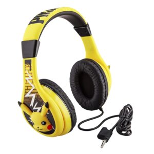 Pokemon Pikachu Headphones for Kids with Built in Volume Limiting Feature for Kid Friendly Safe Listening