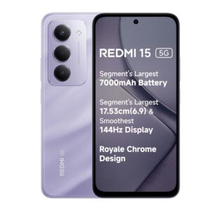 Redmi 15 5G Sandy Purple 6GB + 128GB | Segment's Largest 7000mAhA Battery