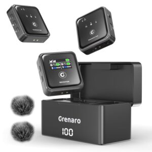 GRENARO Wireless Mic for YouTubers, P12 Professional Mic for YouTube with 100M Range, Smart Noise Reduction