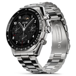 Fire-Boltt Moonwatch 36.3mm (1.43 inch) AMOLED Display, Wireless Charging, Metallic Frame, (Silver)