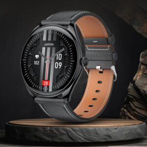 Pebble Royale Legend 1.43" AMOLED Display, Slimmest Design, Bluetooth Calling, Premium Built, Black