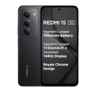 Redmi 15 5G Midnight Black 6GB + 128GB | Segment's Largest 7000mAhA Battery