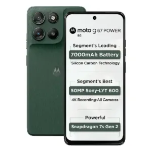Motorola G67 Power 5G (Pantone Cilantro, 8GB RAM, 128GB Storage)