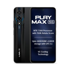 Lava Play Max 5G (Deccan Black, 6+6*GB RAM, 128GB Storage)