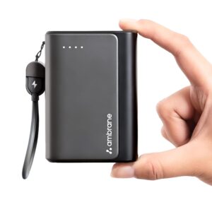 Ambrane 20000mAh 35W Fast Charging Small Pocket Size Powerbank, Black)